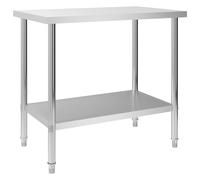 Table de Travail de Cuisine avec Dosseret 60x60x93 cm Inox Restaurant vidaXL