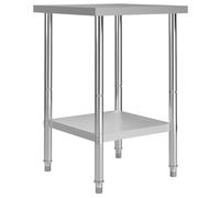 Table de Travail de Cuisine avec Dosseret 60x60x93 cm Inox Restaurant vidaXL
