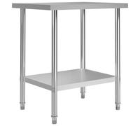 Table de Travail de Cuisine avec Dosseret 60x60x93 cm Inox Restaurant vidaXL