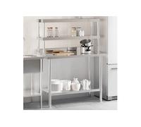Table de travail de cuisine avec étagère 110x55x150 cm inox3208904
