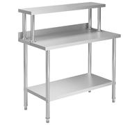 Table de Travail de Cuisine avec Etagère 120x60x120 cm Inox Buanderie vidaXL