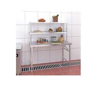 Table de travail de cuisine avec étagère 120x60x145 cm Inox