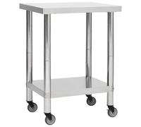Table De Travail De Cuisine Avec Roues 80x45x85 Cm Inox Vidaxl Vidaxl