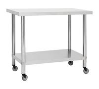 Table De Travail De Cuisine Avec Roues 80x60x85 Cm Inox Vidaxl Vidaxl