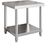 Table de travail de cuisine en acier inoxydable - Table de préparation commerciale multifonction avec pieds réglables pour une utilisation polyvalente