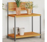 Table de travail de jardin bois d'acacia solide et acier vidaXL