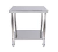 Table de Travail en Acier Inoxydable avec étagère Inox Inférieure et Couvre-pieds Antidérapants , 76*60*80 cm, Charge 400kg, Pour Restaurants, Maisons et Hôtels, Table Inox de Préparation Alimentaire