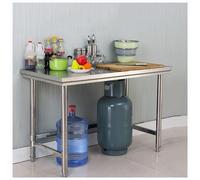Table de travail en acier inoxydable avec pied réglable, triangulaire renforcé pour la préparation de la cuisine et l'emballage d'entrepôt