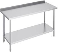 Table de travail en acier inoxydable - Table de cuisine pour la préparation des aliments - 610x1524mm - Table de cuisine professionnelle - Table de cuisine robuste pour la restauration et l'usage dome