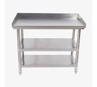 Table de Travail en Acier Inoxydable, Table de préparation Commerciale, Table de préparation de Cuisine avec Protection Anti-éclaboussures, Table de préparation Robuste avec Pieds réglables,