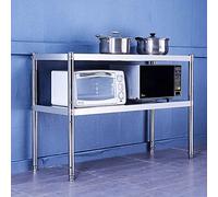 Table de travail en acier inoxydable - Table de préparation de cuisine commerciale robuste avec pieds réglables pour une préparation efficace des aliments et une utilisation du poste de travail