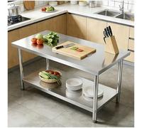 Table de Travail en Acier Inoxydable, Table de préparation, îlot de Cuisine, Buffet, Robuste for Une Utilisation en extérieur, Restaurants, hôtels, ateliers, Cuisines(Option 1,60x40cm/23.62x15.75in)