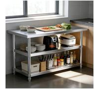 Table de Travail en Acier Inoxydable, Table de préparation, îlot de Cuisine, Buffet, Robuste for Une Utilisation en extérieur, Restaurants, hôtels, ateliers, Cuisines(Option 2,60x40cm/23.62x15.75in)