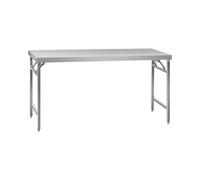 Royal Catering Table De Travail Pliante Pliable Professionnelle Établi Pliant Professionnel RCAT-180/60K (Capacité De 230 kg, Surface De 60 x 180 cm, Pieds Réglables en Hauteur, INOX)