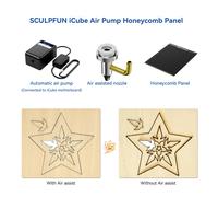 Table de travail en nid d'abeille pour graveur laser SCULPFUN iCube pour la protection de bureau Découpe laser Pompe à air 15 L/min Faible bruit Faible vibration