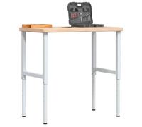 Table de Travail, Etabli d’Atelier Établi Atelier Garage 100x60x(73-99,5) cm Bois de chêne Massif rectangulaire