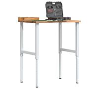 Table de Travail, Etabli d’Atelier Établi Atelier Garage Marron Clair 80x60x(71,5-98) cm Bois de chêne Massif