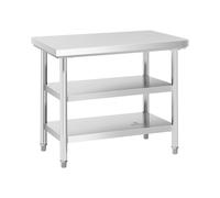 Table de travail inox - ECO - 100 x 70 cm - 600 kg - étagère intermédiaire - Royal Catering RCWT-100X70-3L-E