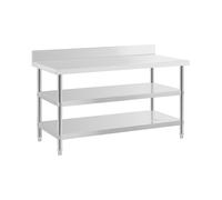 Table de travail inox - ECO - 150 x 70 cm - 500 kg - étagère intermédiaire - Royal Catering RCAT-150/70-SPS3SH