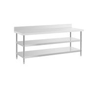Table de travail inox - ECO - 200 x 70 cm - 500 kg - étagère intermédiaire - Royal Catering