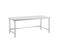 Royal Catering RCAT-200/90-PS Table de travail inox Plan de travail en inox Plan de travail professionnel Table de travail cuisine 200 x 90 cm 100 kg