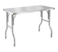 Table de Travail Inox - VEVOR - Table de Préparation 1220 x 610mm - Pliante 1 Étage Commercial Cuisine