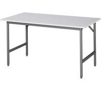 Table de travail Jerry L1500xP800xH800-850mm Plan de travail mélamine Piétement gris RAU