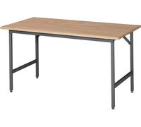Table de travail Jerry L1500xP800xH800-850mm Plateau de travail en hêtre Piétement gris RAU