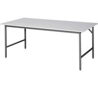 Table de travail Jerry L2000xP1000xH800-850mm Plan de travail mélamine Piétement gris RAU
