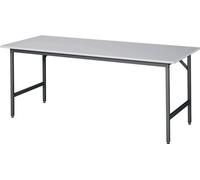 Table de travail Jerry L2000xP800xH800-850mm Plan de travail mélamine Piétement gris RAU