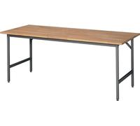 Table de travail Jerry L2000xP800xH800-850mm Plateau de travail en hêtre Piétement gris RAU