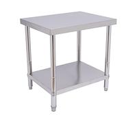Table de travail multifonction en acier inoxydable avec étagère inférieure - Table de travail stable en acier inoxydable - Poste de travail de cuisine commercial avec grande capacité de charge 400 kg