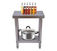 Table de travail multifonction en acier inoxydable avec étagère inférieure - Table de travail stable en acier inoxydable - Poste de travail de cuisine commercial avec grande capacité de charge 400 kg