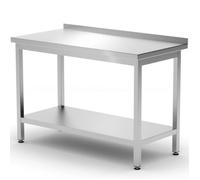Table de travail murale avec étagère de bord Budget Line STEEL 1000 x 600 x 850 mm - Hendi 817278