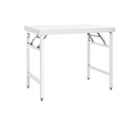 vidaXL Table de Travail Pliable de Cuisine Etabli de Cuisine Gastronomique Restaurant Cantine Maison Intérieur 100x60x80 cm Acier Inoxydable