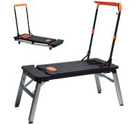 Table de travail pliable portable et support de scie à onglet - Réglable en hauteur, banc d'atelier multifonction pour garage, bricolage et amélioration de la maison