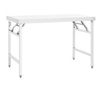 Table de Travail Pliante Cuisine Acier Inox Argent 120x60x80 cm