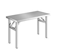 Table de travail pliante en acier inoxydable, chariot de préparation de cuisine, salle à manger, comptoir de service de buffet de barbecue, mécanisme de verrouillage à ressort