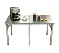 Table de Travail Pliante Robuste en Acier Inoxydable, Table de préparation profe Bar à café, Poste de Travail Durable pour Cuisine, Restaurant et extérieur - Facile à Nettoyer et à Assembler