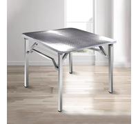 Table de travail pliante - Surface en acier inoxydable robuste pour cuisine, restaurant et préparation d'entrepôt