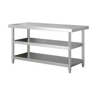 Table de travail pour la restauration, Établi de préparation des aliments, en acier inoxydable, support lisse et stable, matériau épaissi(100 * 40 * 80cm/39.3 * 15.7 * 31.5in)