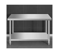 Table de travail pour la restauration, Table de préparation des aliments cuisine robuste, résistante aux hautes températures(130 * 40 * 80cm/51.1 * 15.7 * 31.5in)