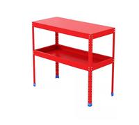 Table de travail réglable en hauteur avec étagères de rangement Établi robuste en alliage de zinc pour garage, atelier, bureau et utilisation commerciale, conception à forte capacité de charge