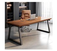 Table de Travail Style Industriel Bureau D'ordinateur En Panneau De Densité, Pieds Métal, À Domicile, Exécutif Industriel, Poste Travail, D'écriture Moderne Facile à Monter(Walnut+black,140x60x75cm)