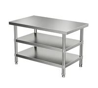 Table de Travail/Tables de préparation en Acier Inoxydable, Support de Rangement de Cuisine, préparation des Aliments, tâches d'entretien ou Servant d'établi(Triple,35.43x23.62in/90x60cm)