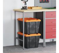 Table De Travail Vidaxl Grise 55x55x85 Cm En Acier Et Bois D'ingénierie