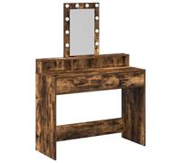 Coiffeuse Vidaxl Avec Lumières Led Chêne Fumé 100x41x140 Cm