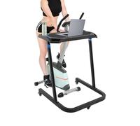 Table de vélo, plateforme d'entraîneur de vélo avec roues et porte-gobelet, table de course, hauteur réglable 87-117 cm, capacité de charge 50 kg