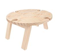 Table de Vin Pliante Portable en Bois Kaki pour Pique-niques Extérieur