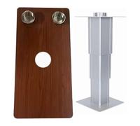 Table de voiture pliable avec pieds de levage, dessus en bois multicouche et fentes en verre pour camping-car, caravane, camping-car et yacht